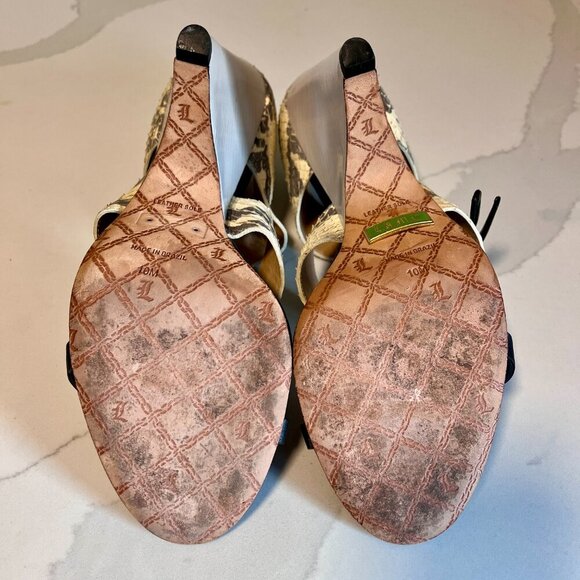 L.A.M.B. Black Grey & Snakeskin Heels Size 10 (fits 9) - Picture 16 of 16